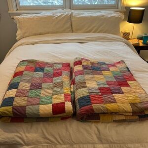 Garnet Hill Multicolor Patchwork Quilts Twin - 2 available